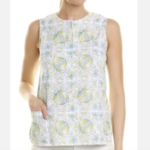 Vintage J.McLaughlin Addy Chelsea Floral Sleeveless Blouse szXS  BinO